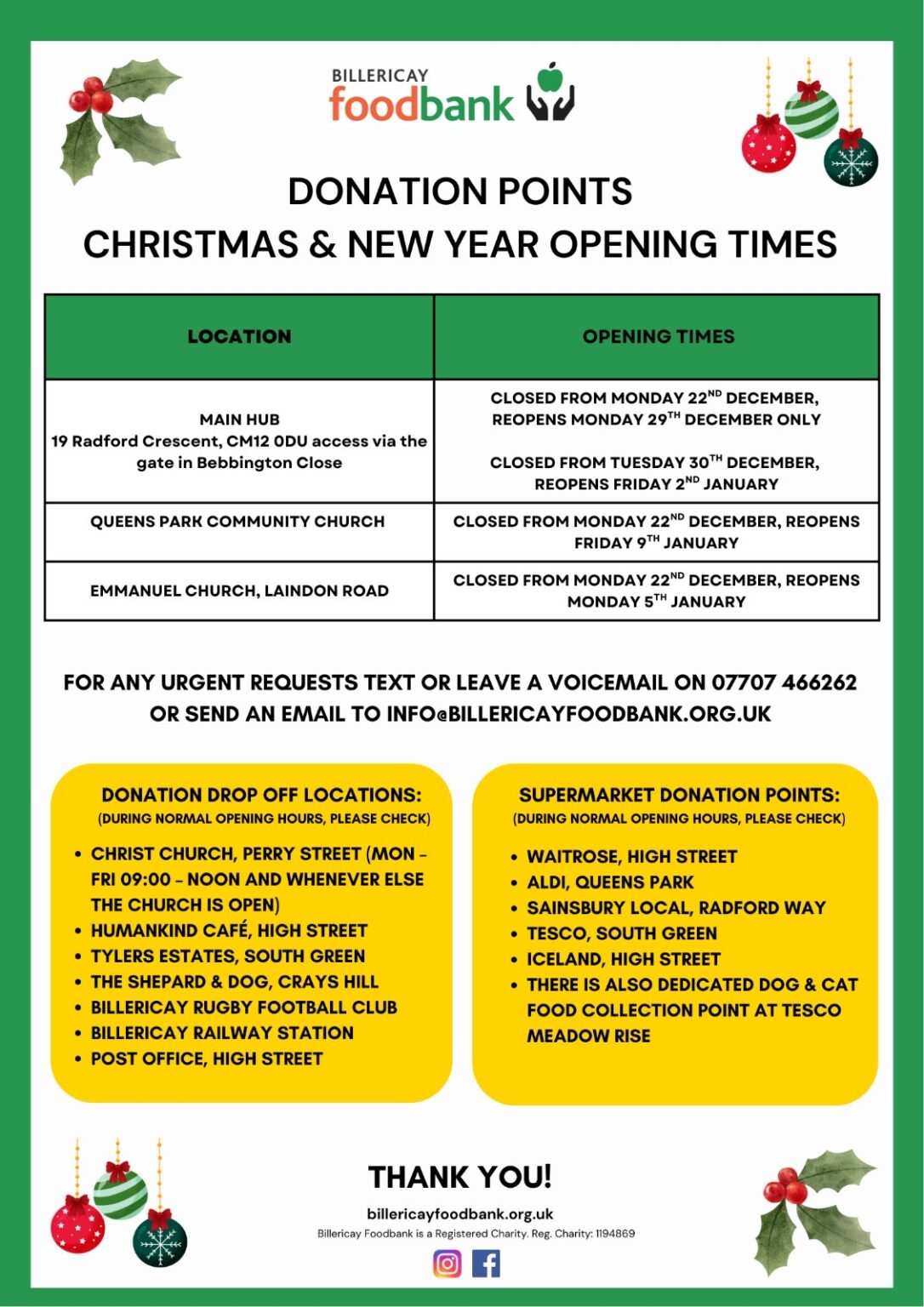 Donate Food – Billericay Food Bank